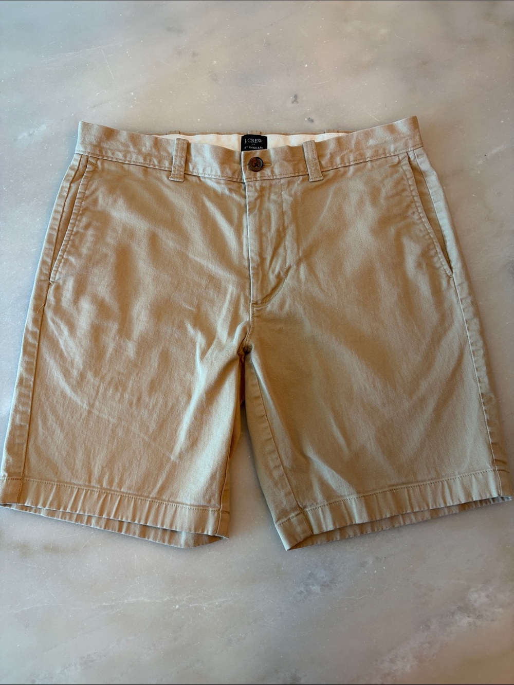 J. Crew Men's Khaki Flat-Front Cotton Shorts